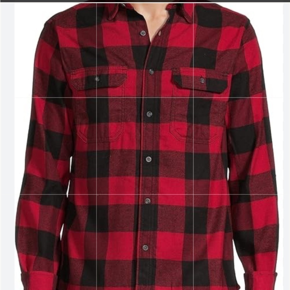AMERICAN EAGLE Long Sleeve Buffalo Plaid Flannel Shirt Size L
